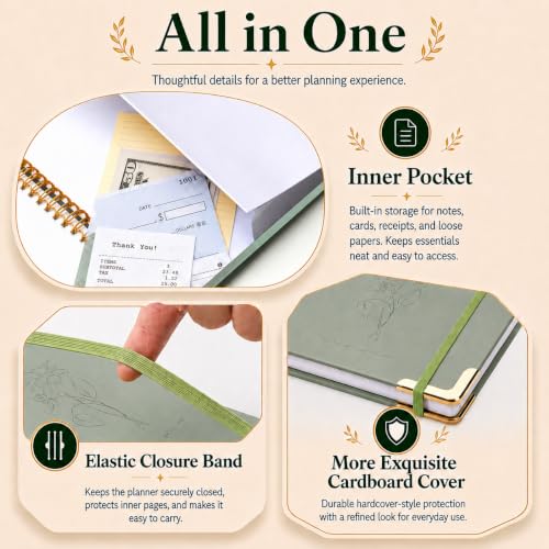 Undated Weekly Planner, Weekly To Do List Notebook with Habit Tracker, A5 - color: Green