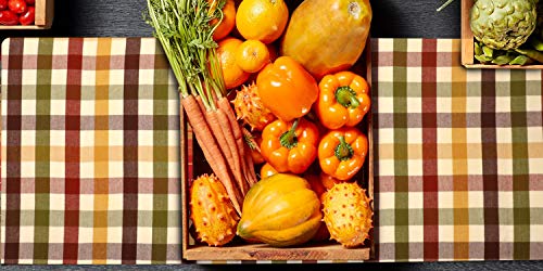 Urban Villa Table Runner Cotton Heavier Quality 14x72 Harvest Checks - color: Harvest Checks, size: 14" x 72"