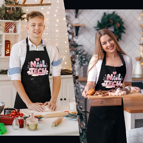 Nail Tech Aprons for Women with Pockets, Gifts for Nail Techs Technicians Artists Manicurists, Peace Love Nails - color: 9 Nail Tech Apron
