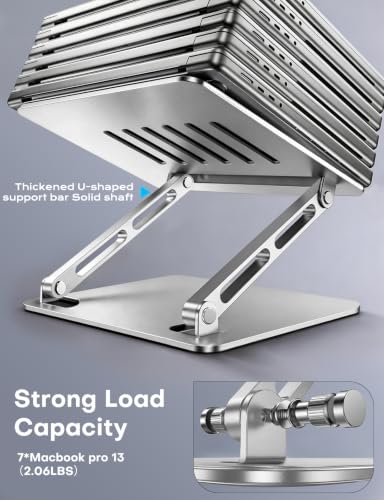 LOXP Portable Laptop Stand, Aluminum Laptop Stand for Desk - Silver - color: Classic Silver