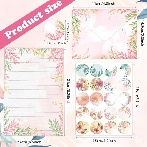 160 Pcs Stationery Paper Envelopes Set - color: Wildflower
