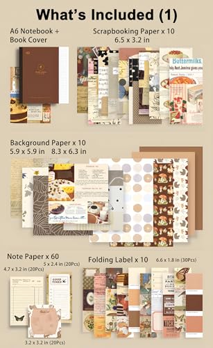 YagCu 348 Pcs Scrapbooking Kit, Vintage Junk Journal Supplies for Adult, Large Collection Journal and Scrapbook Set, Bullet Journals Materials, Journaling Arts Craft Beginner - color: Vintage