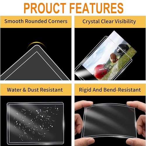 310 PCS Card Sleeves, Premium Plastic Top Loaders for Sports Cards - size: 110 Clear Hard Sleeves + 200 Soft Sleeves