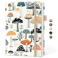 Taja Pretty Lined Journal for Women, Aesthetic Hardcover Leather Journal - color: E-Mushrooms Grove, size: A-Lined