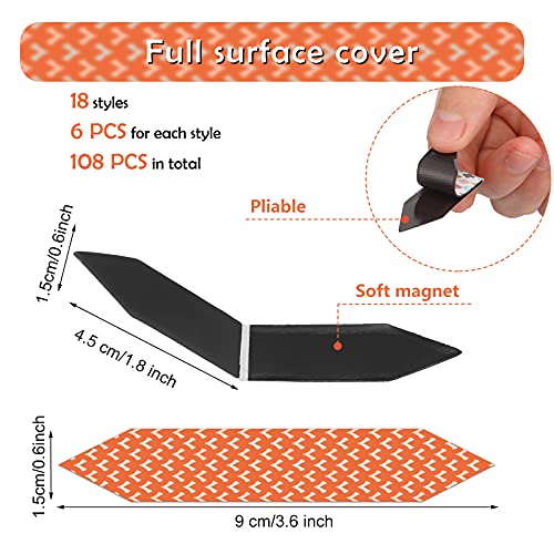 Tenare 108 Pieces Magnetic Bookmark Bulk Arrow Shaped Mini Floral for Women
