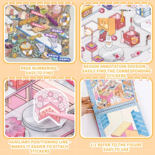 10Pcs Big Size 3D Stickers Scene Book Scenes Stickers - color: Multicolor 2