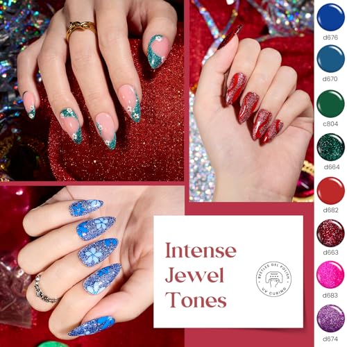 Beetles Gel Liner Nail Art Polish Set 50 Colors Reflective Gold Glitter - color: B-Festive Sparkle