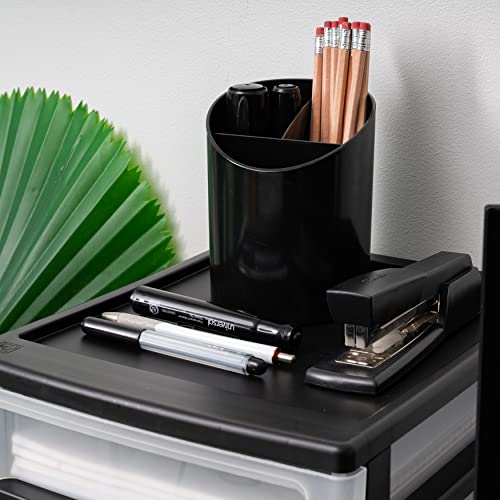 IRIS USA 3-Drawer Medium Plastic Stacking Desktop Organizer, Black - color: Black, style: Medium - 1 Pack