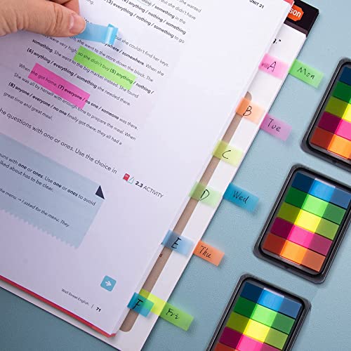 Golcellia 300 Pcs Transparent Sticky Tabs, Pop Up Page Markers for Books - color: Long Strip Base