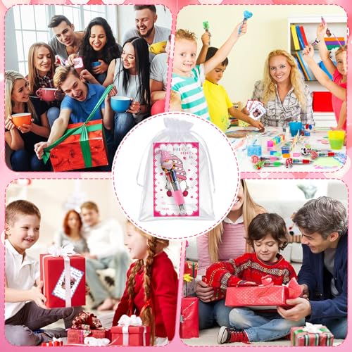 50 Pack Valentines Day 4-in-1 Multicolor Cute Animal Pens with Valentines Cards Bags Retractable Fun Ballpoint Pens Bulk for Classroom Prize Office School Gift Exchange - color: Valentines Multicolor