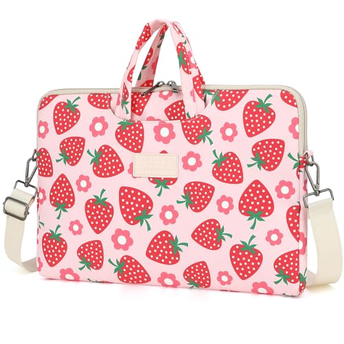 DACHEE Laptop Shoulder Bag for 15 Inch/15.6 Inch Macbook Pro - color: Strawberry(07)
