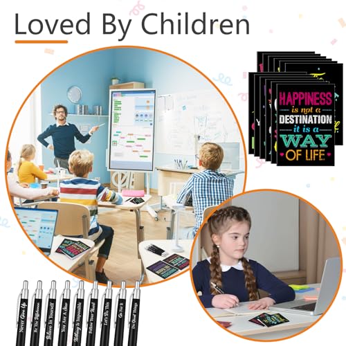 Yeaqee 72 Pcs Motivational Pen Notepad Gifts Bulk Set, Inspirational - style: Inspirational