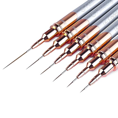 Liner Brush for Nails, 6 Pcs Thin Nail Art Brushes - color: Silver-Gold