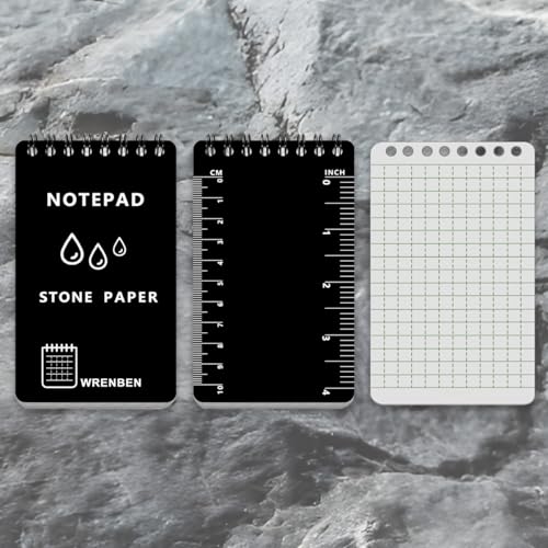 Waterproof Top Spiral Notepads 3" x 5", Universal Grid, Black - color: Black, size: Small
