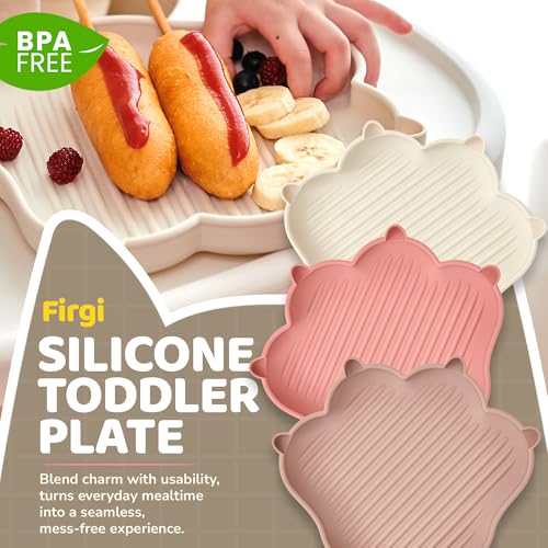 MEOWMEOW TAUPE BROWN | Food Grade Silicone Dishware Plates for Baby and Toddlers | Unbreakable Durable Material Silicone Tray | BPA Free | Baby Led Weaning | Use Either Lid, Plate | Korea Made - color: Taupe Brown