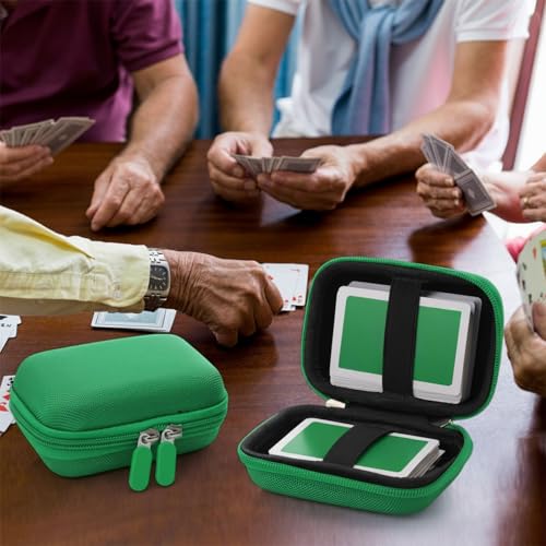 Sanwuta 4 Pcs Travel Card Games Case, Playing Card Case, Eva, Black, Green - color: Green