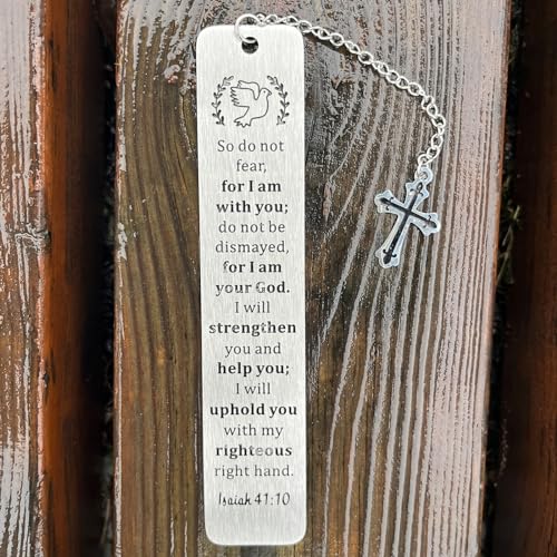 Christian Bookmark Gifts for Women Girls Boys, Inspirational Religious Book Mark Markers Faith (So Don't Fear for I am with You) - style: So don't fear