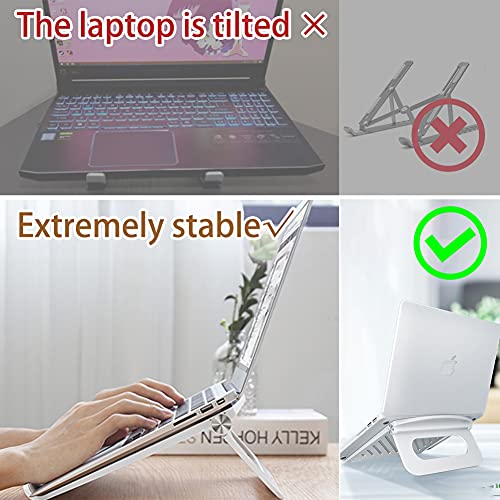 Laptop Stand for Desk Stable Foldable Adjustable Multi-Angle Desktop Holder - color: pink