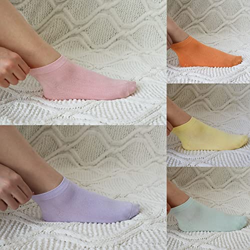 SERISIMPLE Women Viscose Bamboo Ankle Socks Low Cut Thin Sock Lightweight Pastal Color Soft Sock 5 Pairs - color: Assorted5, size: Small
