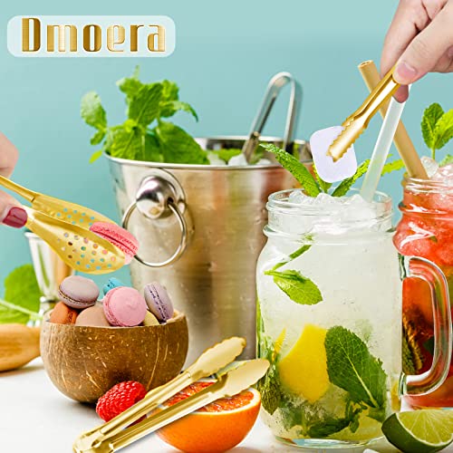 12 Pack Gold Premium Small Serving Tongs, Dmoera Mini Stainless Steel Appetizer Tongs, 5 Inch(12.7cm) - size: 5.1 inch