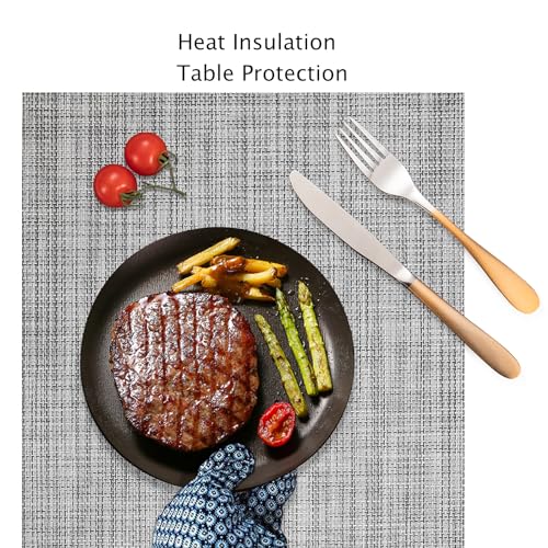 Myir JUN Placemats Set of 8 Kitchen and Dining Table Placemats - color: B-gray, size: Set of 8