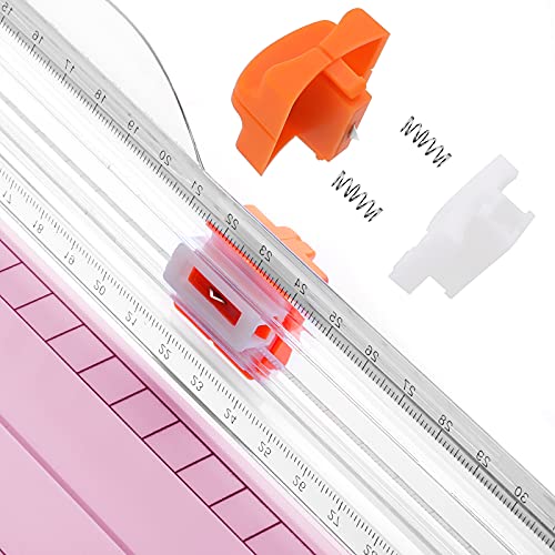 Firbon A4 Paper Cutter, 12 Inch Paper Trimmer with Extened Ruler, Pink - color: Pink