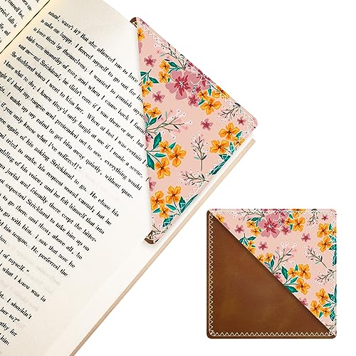 Personalized Leather Bookmarks, Fun & Cute Book Accessories for Reading Lovers, Unbreakable Page Markers for Women Men Girls Boys Student Teacher Kids Retirement Birthday Gifts (Pink Flower) - color: Pink Flower