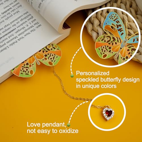 Butterfly Bookmarks for Women,Metal Bookmark,Unique Gifts Book Markers for Women Book Lovers,Teacher Appreciation Gifts,Valentine Mother's Day Christmas New Year Birthday Gift (03-Spotted) - color: 03-spotted