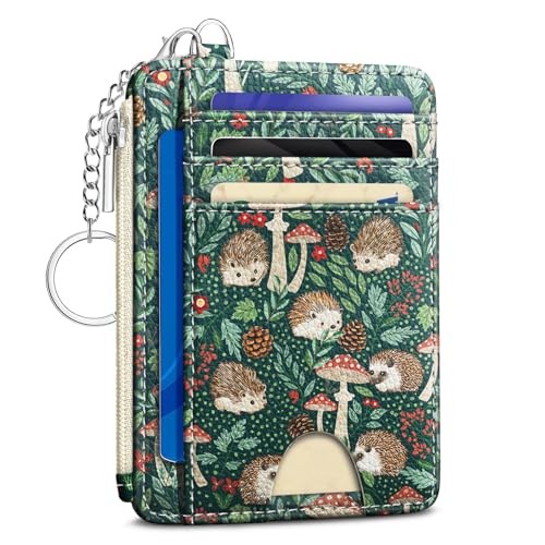Kelvoris Credit Card Holder Small Wallet Women, Slim RFID, Cute Hedgehog - color: Hedgehog