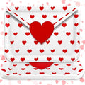 JarThenaAMCS 3Pcs Valentine' s Day Serving Trays Reusable Serving Dishes Red Heart Love Letter Platter for Wedding Party Sharing Snacks Fruits Dessert, 13 x 10 Inch - style: Heart Love Letter