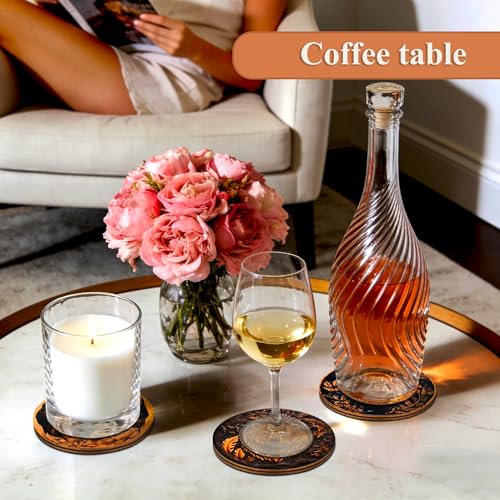 Bar Coaster Set, Drink Coaster for Home Decor, Wood Coffee Coasters (Bear) - color: Bear