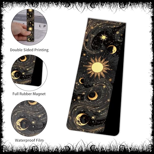 Dark Fantasy Magnetic Bookmarks: 30 Pcs Gothic Witchy Moon Book Mark Clips for Book Lovers, Dark Academia Page Marker for Reading Women Men, Bookish Gifts for Birthday Halloween School Office Supplies - style: Fantasy