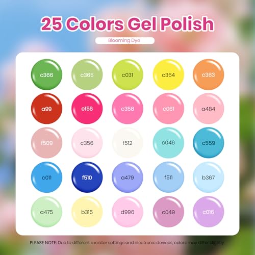 Beetles Pastel Gel Nail Polish Set, 25 Colors Gel Polish Kit, - color: C-Blooming Dye