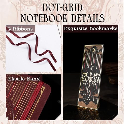 TIEFOSSI A5 Dotted Journal for Women & Men, 160 GSM Thick Paper - color: Red, size: Dotted