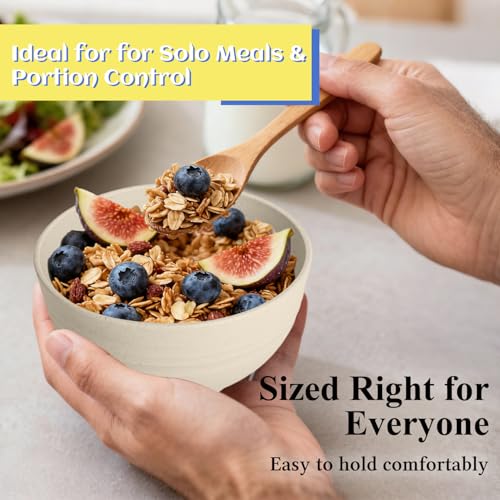 Wheat Straw Bowls, Unbreakable Small Bowls Set of 6, 10 OZ Mini Dessert Bowls for Ice Cream, Snack, Yogurt and Fruits, Microwave & Dishwasher Safe Small Bowl, Multi - color: Multicolor, size: 10 OZ