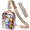 Clear Bag for Stadium Events, Clear Crossbody Sling Purse, 2 Straps - color: 1# Brown-a, style: Style 1