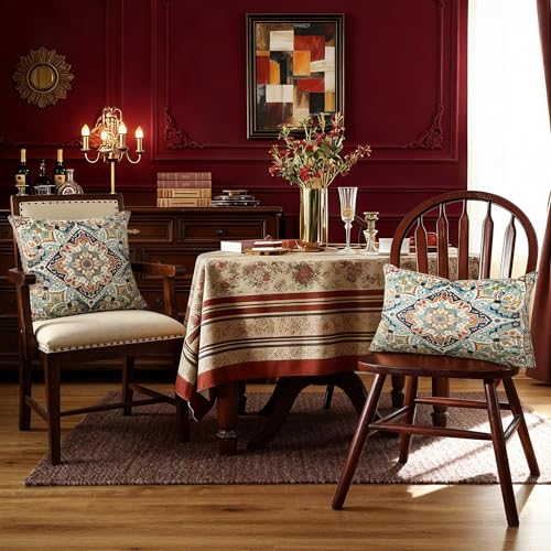 Boho Soft Velvet Throw Pillow Covers 20x20 in Vintage Moroccan - color: Blue, size: 20" x 20" (Pack of 2)