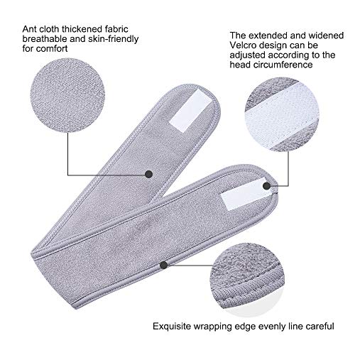 4 PCS Facial Spa Headband Makeup Skincare Headbands for Washing Face - color: White, Black, Pink,Gray