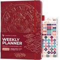 Legend Planner Undated, Weekly & Daily Goal Journal, A4 Wine Red Gold - color: Wine Red Gold (Undated), size: A4 (8.2'' x 11'')