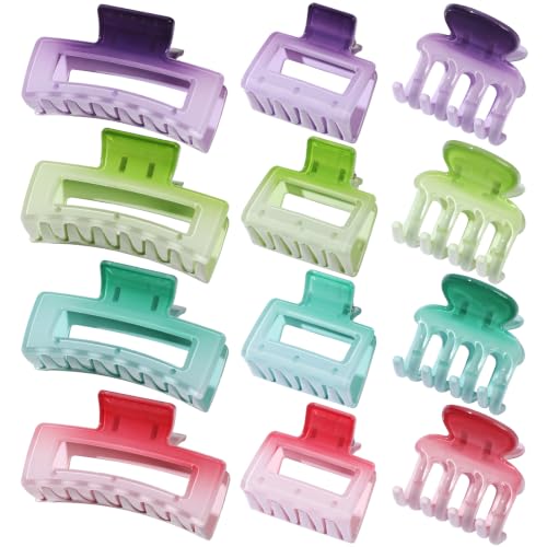 SMKSL 12 Pcs Hair Claw Clips for Women & Girls Summer Hair Accessories - color: Solstice Pastel