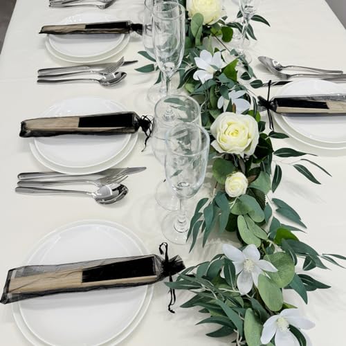 24pcs Imitated Silk Hand Fan Imitated Silk Fabric Bamboo Handheld Folded Fan Bridal Dancing Props Church Wedding Party Favors with Organza Bags (Black) - color: Black