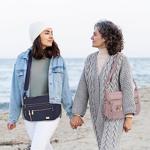 NPBAG Crossbody Bag for Women, Shoulder Purse Handbag Messenger Bag, Trendy Pocketbooks, Waterproof and Multi-Pockets - color: Grey