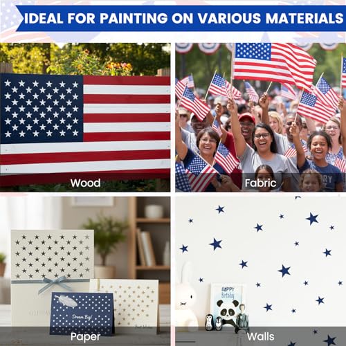 Koogel 50-Star American Flag Stencil Set, 3 Sizes Reusable & Easy-to-Use - style: 3PCS
