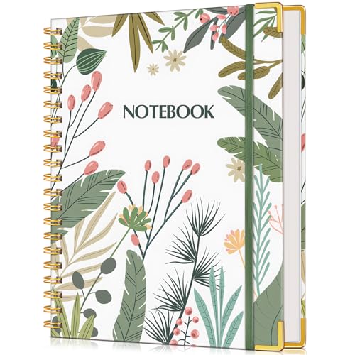 Lined Spiral Notebook Journal for Women, 150 Pages Aesthetic Notebooks 5.75” x 8.38”, A5 Hardcover Spiral Journals with 100 GSM Thick Paper, Cute College Ruled Notebook for Writing Work School, Colorful Botanicals - color: Colorful Botanicals