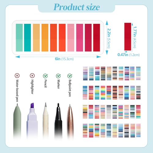 ReliThick 8000 Pcs Annotation Tabs, 40 Colors Writable Sticky Tabs for Book - color: Classic Multicolor