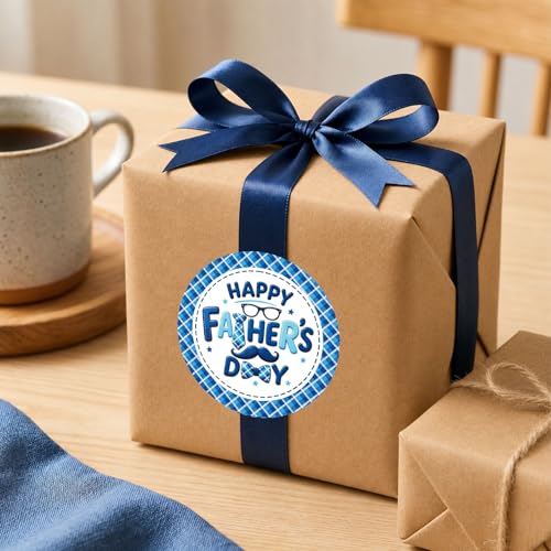 Father’s Day Stickers 60 Pcs, Happy Fathers Day Stickers for Gift Wrapping Cards Envelopes Treat Bags, Best Dad Ever Round Labels for Father’s Day Supplies Family Party Decorations - style: Father's Day