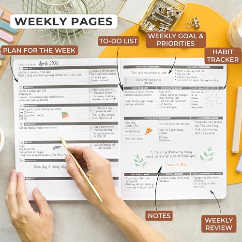 Clever Fox Planner PRO, Undated Weekly Planner, 8.5x11 Rose Gold - color: Rose Gold (Undated), size: A4 (8.5" x 11") Standard Version