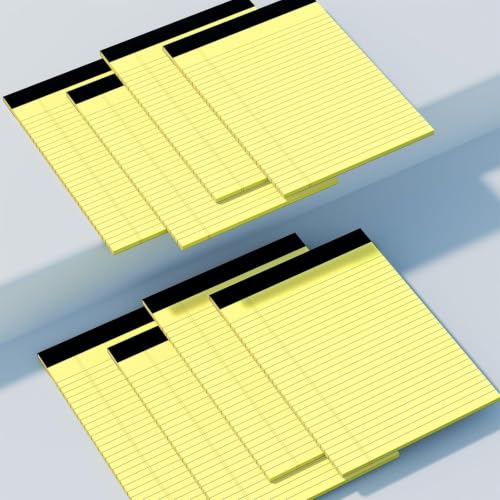 8 Pack Yellow Legal Pads 8.5x11 Yellow Notepads Perforated Yellow Pad Paper - color: Yellow 8