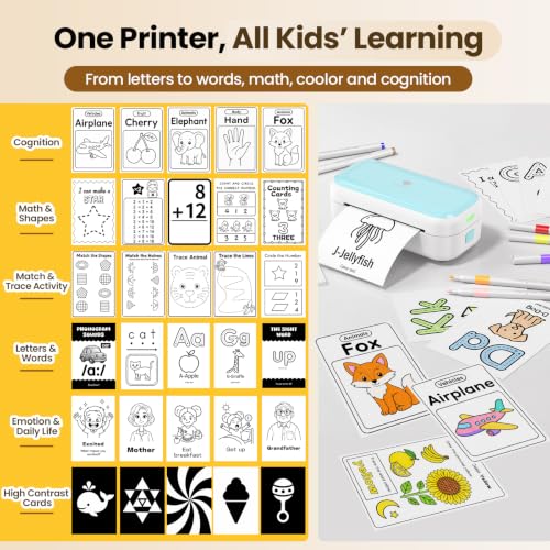 Phomemo M03C Flash Cards for Toddlers Age 2 3 4 5 6+, Kids Educational Toys