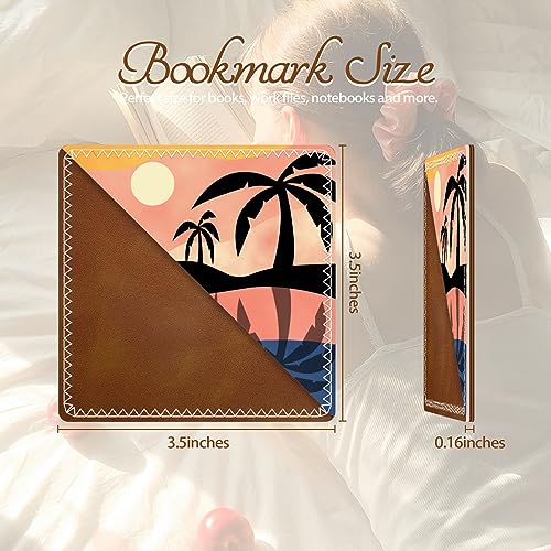 Personalized Leather Bookmarks, Fun & Cute Book Accessories for Reading Lovers, Unbreakable Page Markers for Women Men Girls Boys Student Teacher Kids Retirement Birthday Gifts (Coconut Tree) - color: Coconut Tree